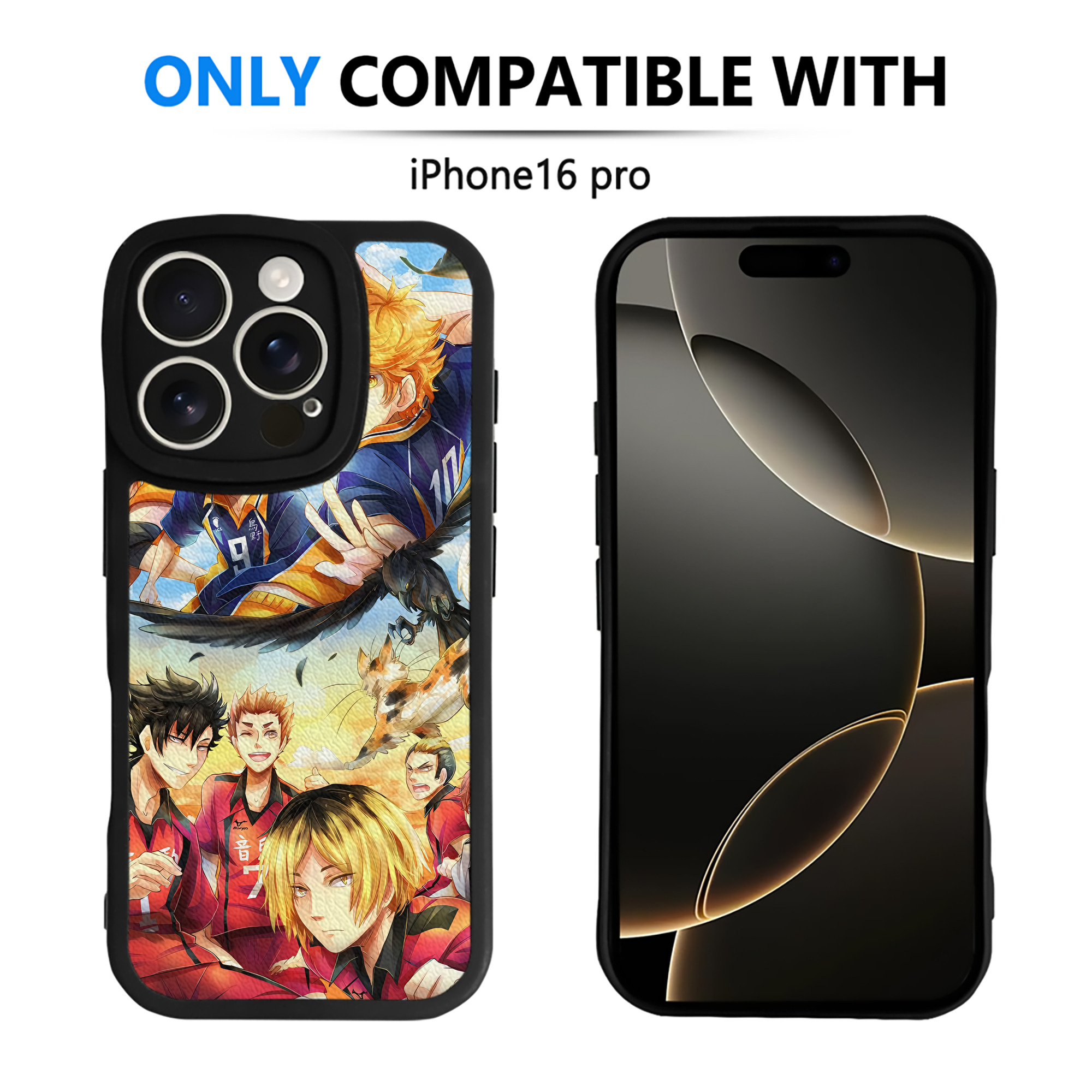 （画像用） ハイキュー!! Haikyu!! 【iPhone 16シリーズ対応】シリコンスマホケース（レザー調） 材質：シリコン